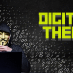 a hacker is sitting backgrounf is a binary code