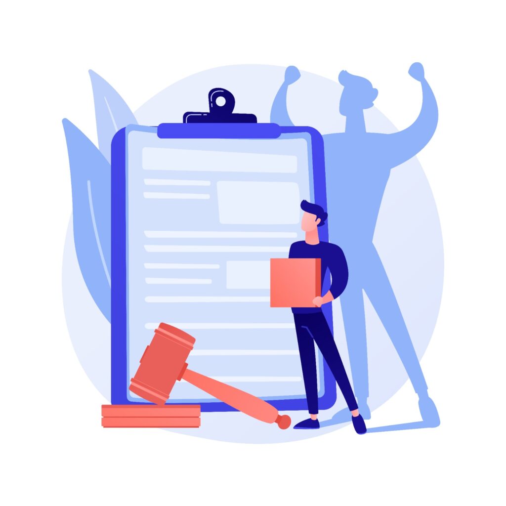 it is a illustration a person is standing with court order