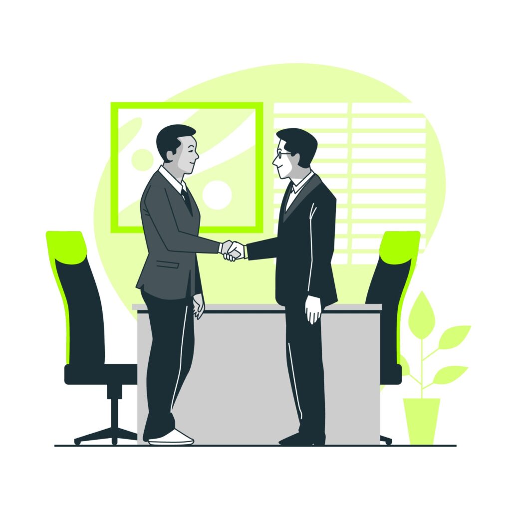 Two people shaking hand to agreeing to criminal charges