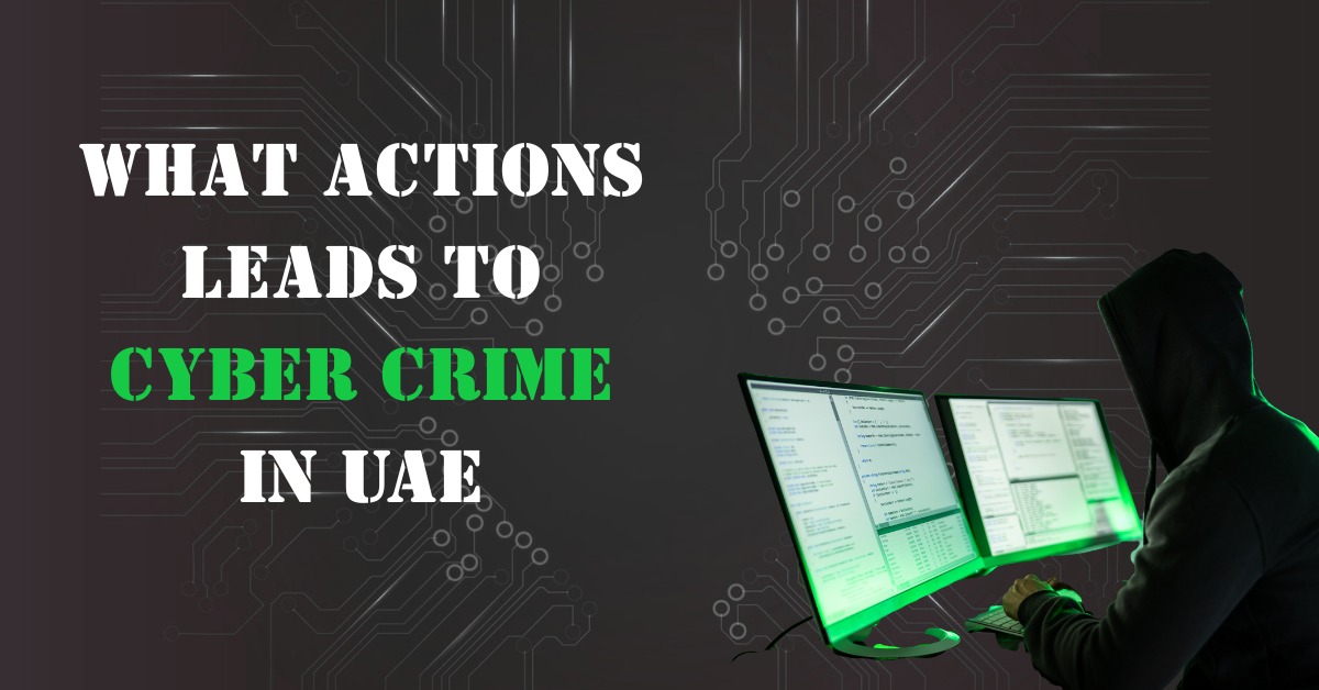 in black background the text what actions leads to cyber crime is written