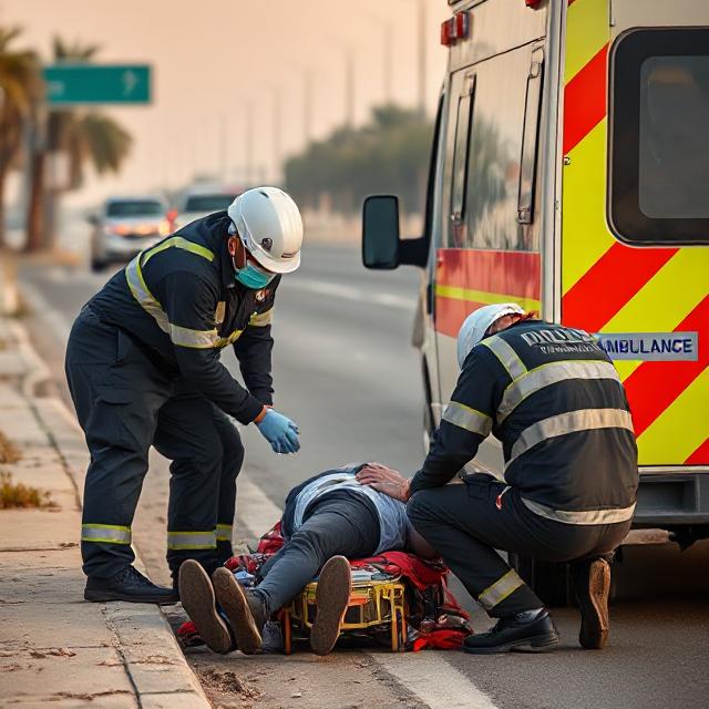 paramedic help accident person