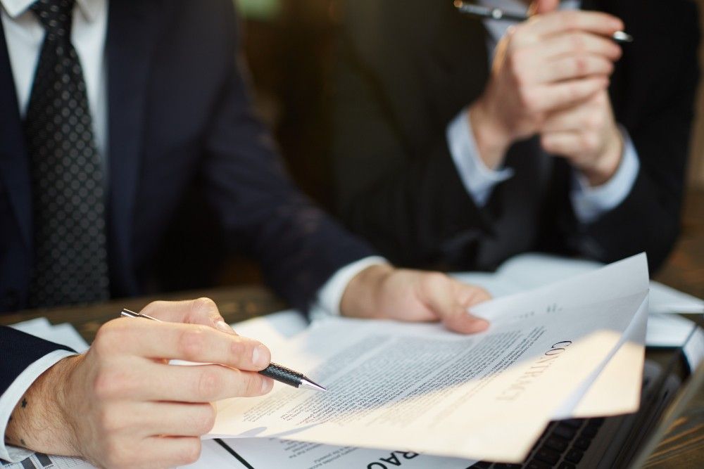 lawyer checking the contract