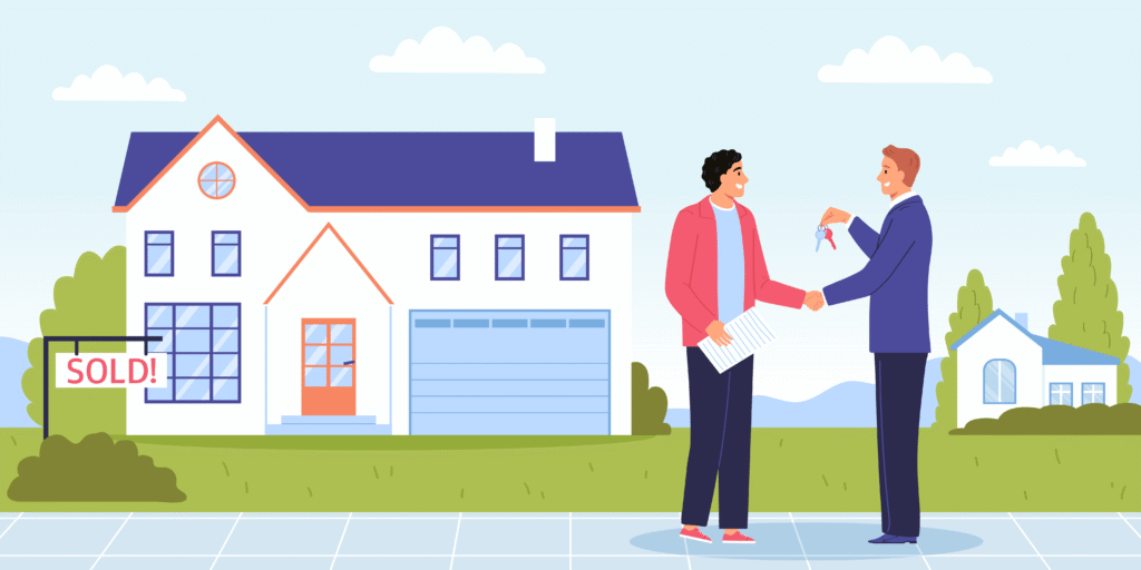 illutration of a person buying properties 