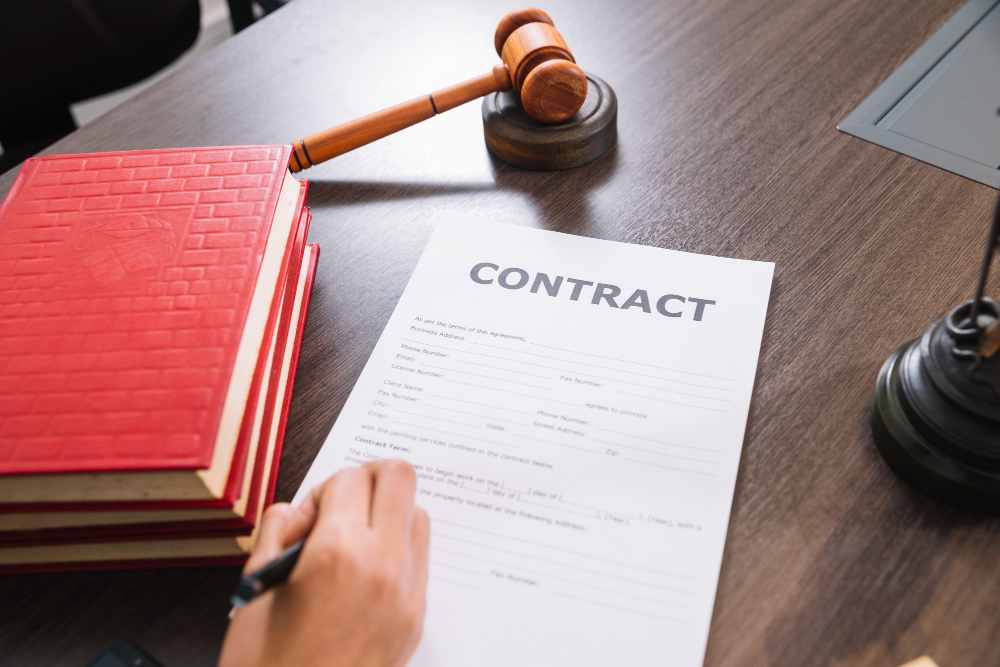 a person signing contract