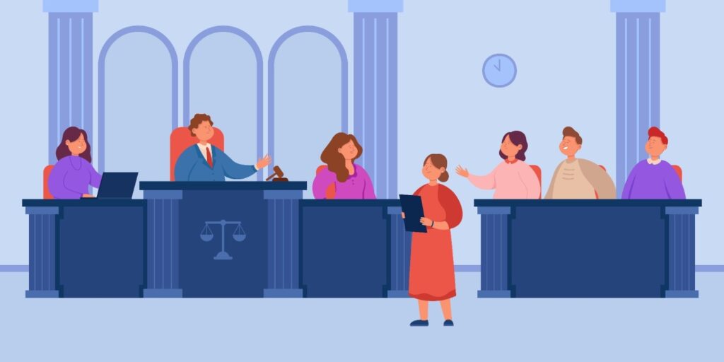 testimonial of witness in courtroom